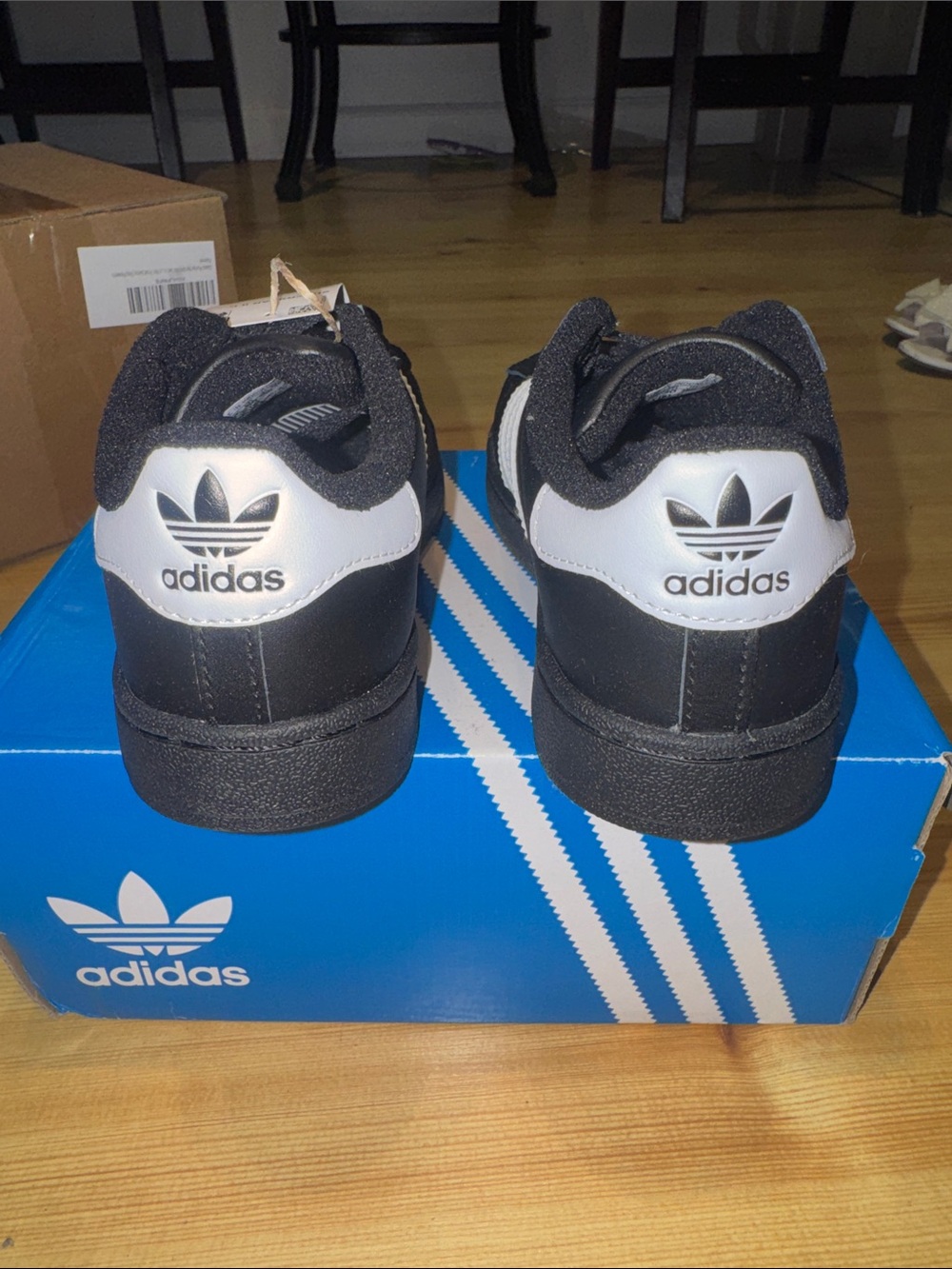 adidas Kids Superstar Sneakers - Black & White - Picture 3 of 4